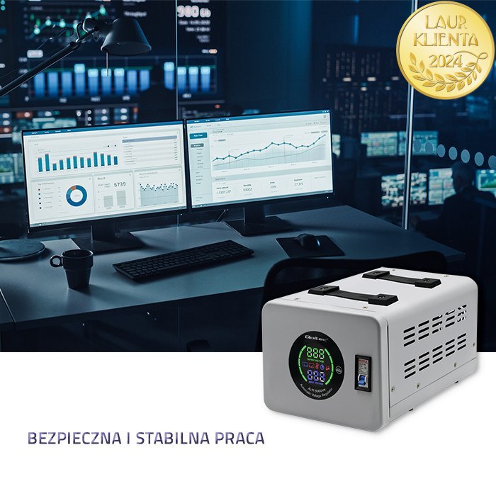 Qoltec Automatyczny stabilizator napięcia AVR 5000VA - Qoltec